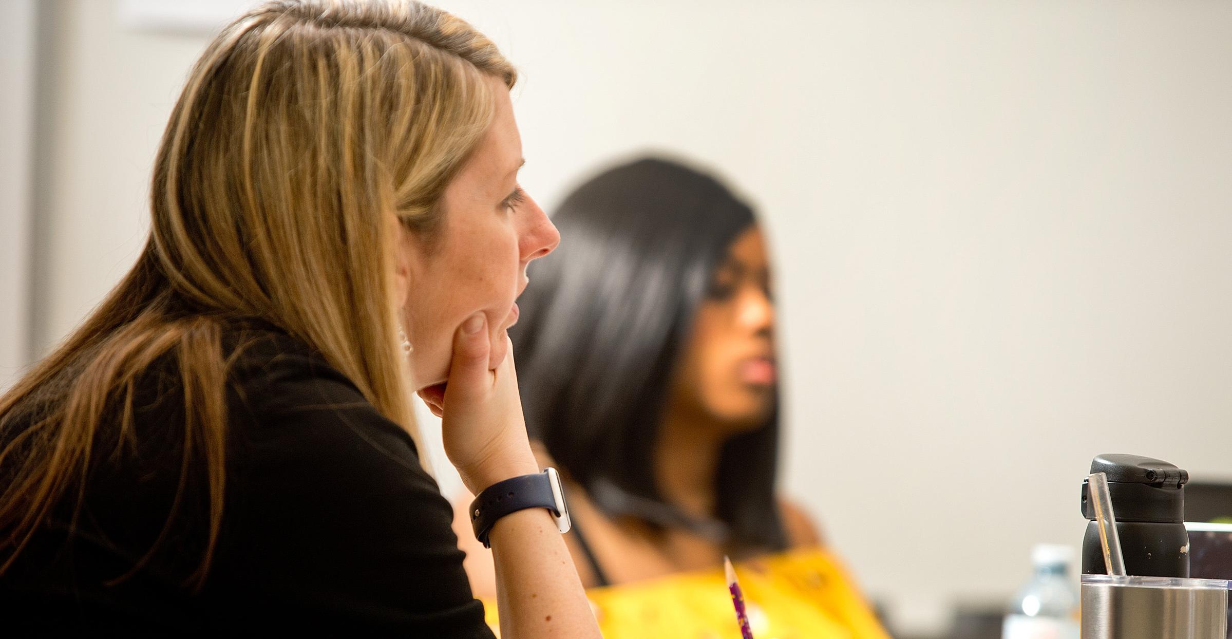 University of Mount Union AYA students and professor in a classroom 